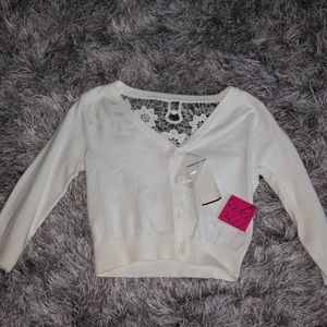 White cardigan